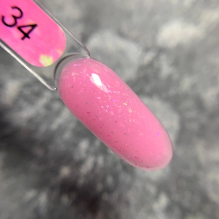 Cover Base Shimmer #34 База камуфлирующая с голографическими хлопьями 9ml